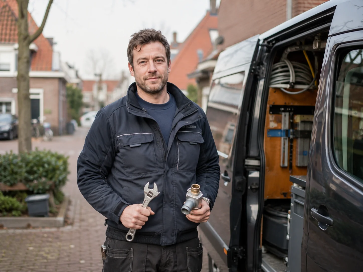 Illustratieve foto van gereedschap naast een werkbus